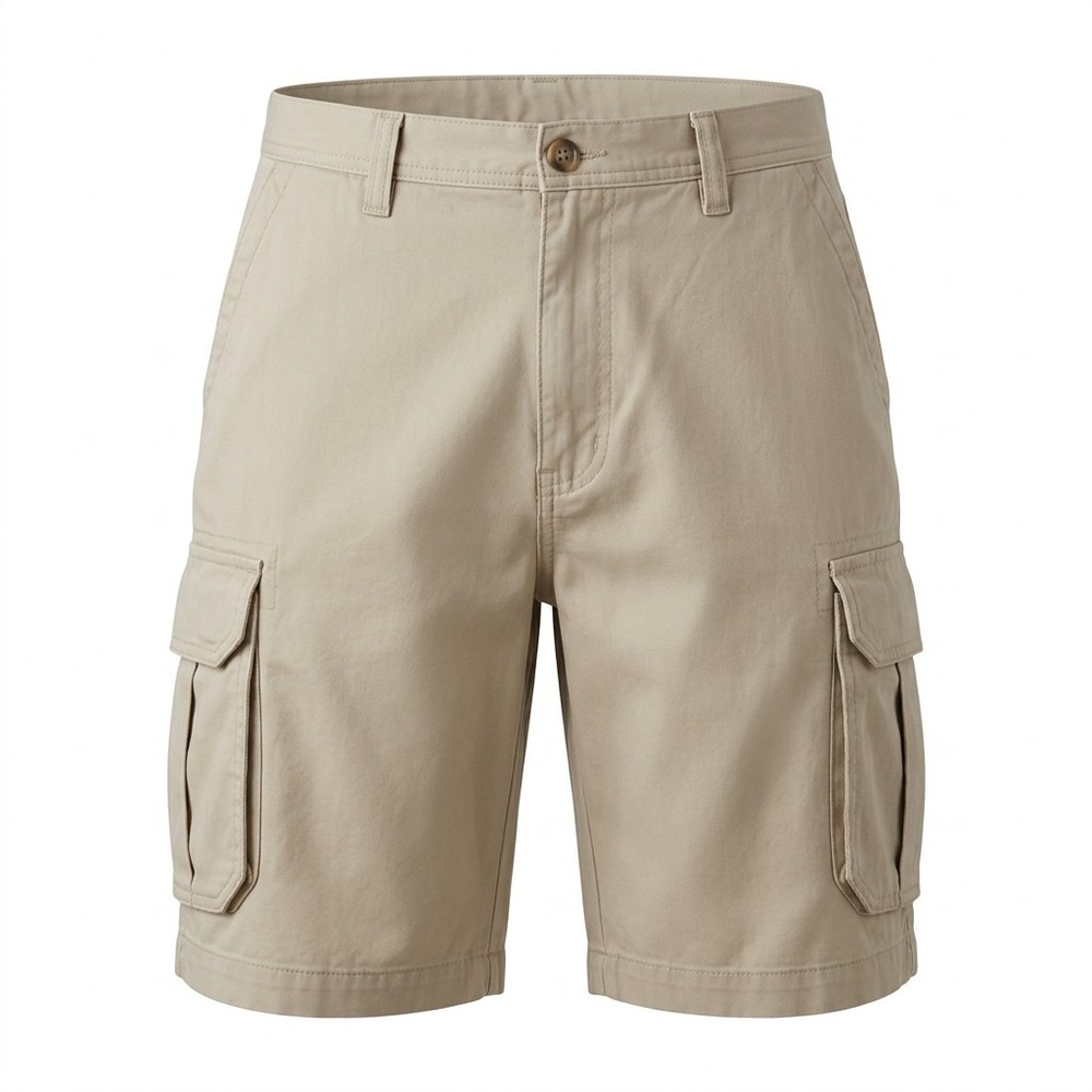 St. Johns Bay Exploration Cargo Shorts Mens 34 Beige Cotton Hiking Rugged NWT